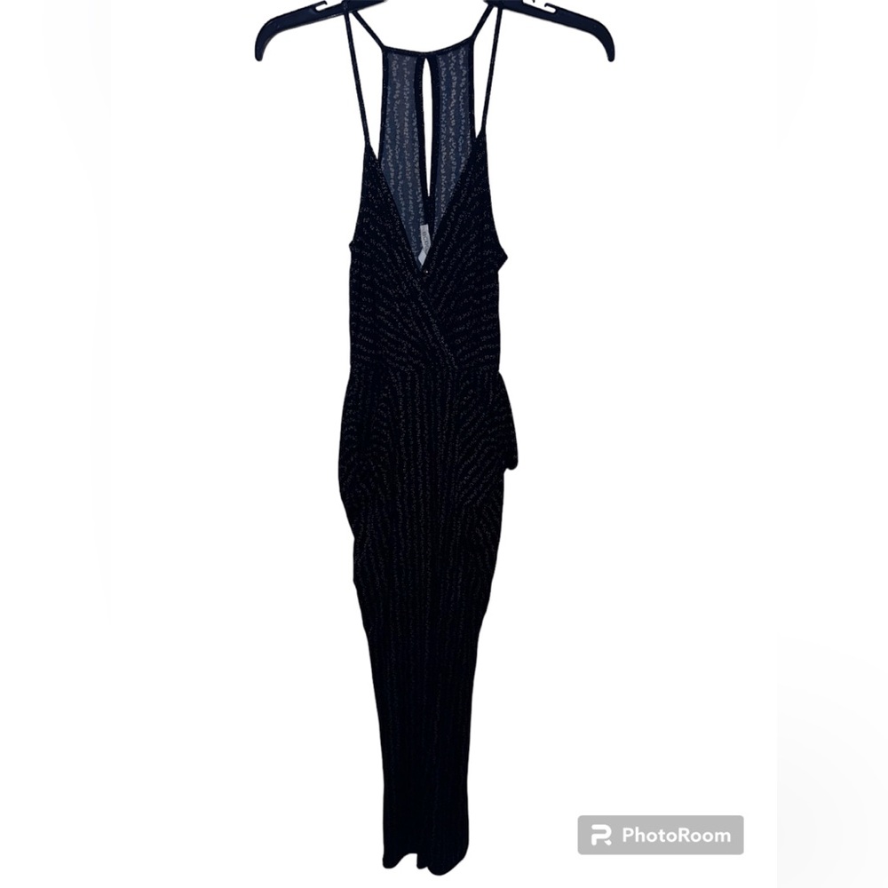 Black with white stripes Romper